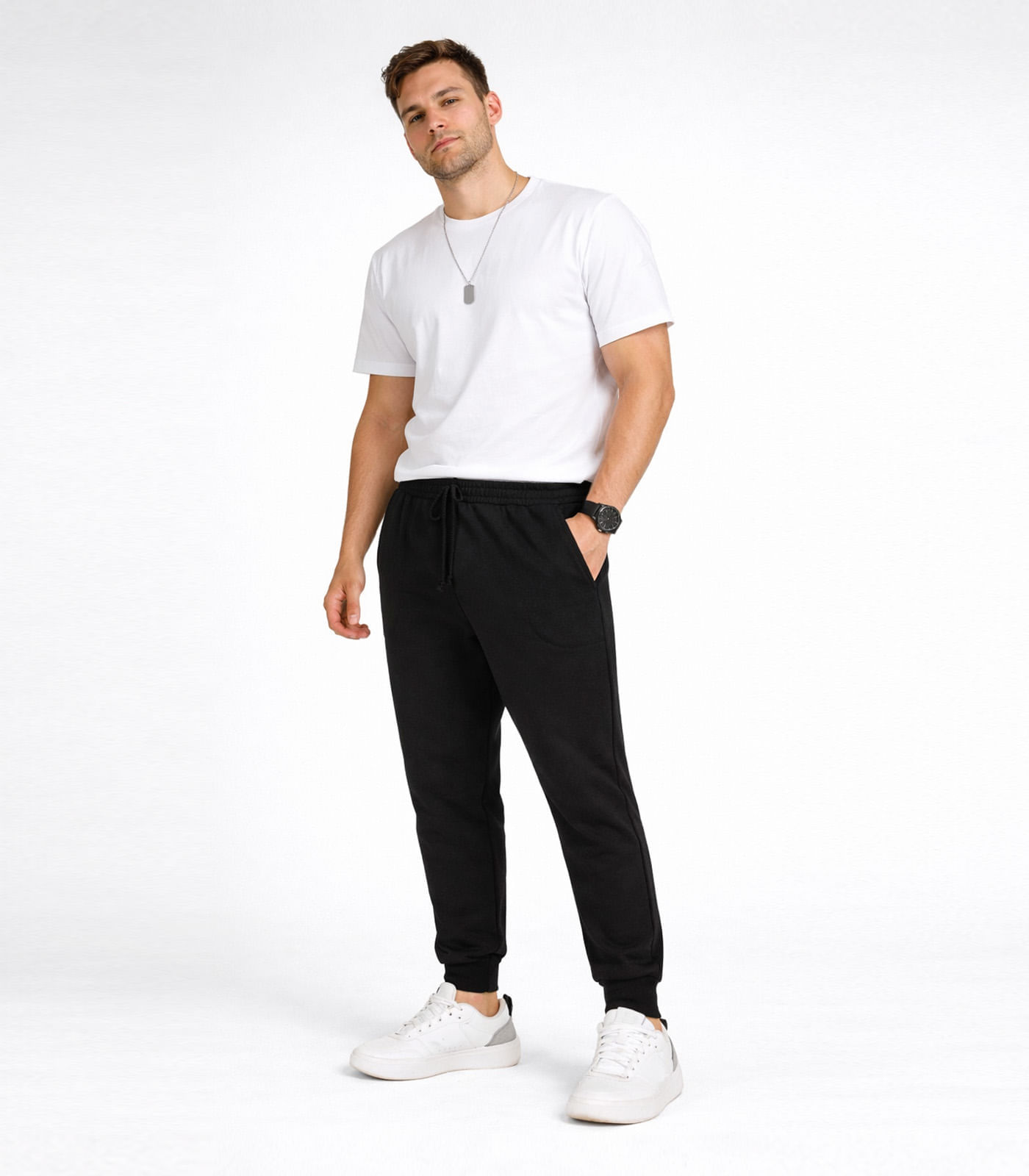 Calça Masculina Jogger De Moletom CDKA Preto - imagem 1
