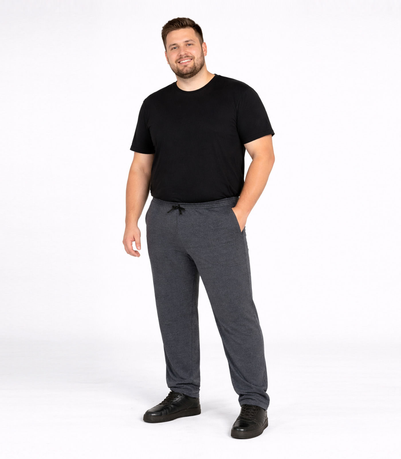 Calça Masculina De Moletom Plus CDKA Cinza - imagem 1