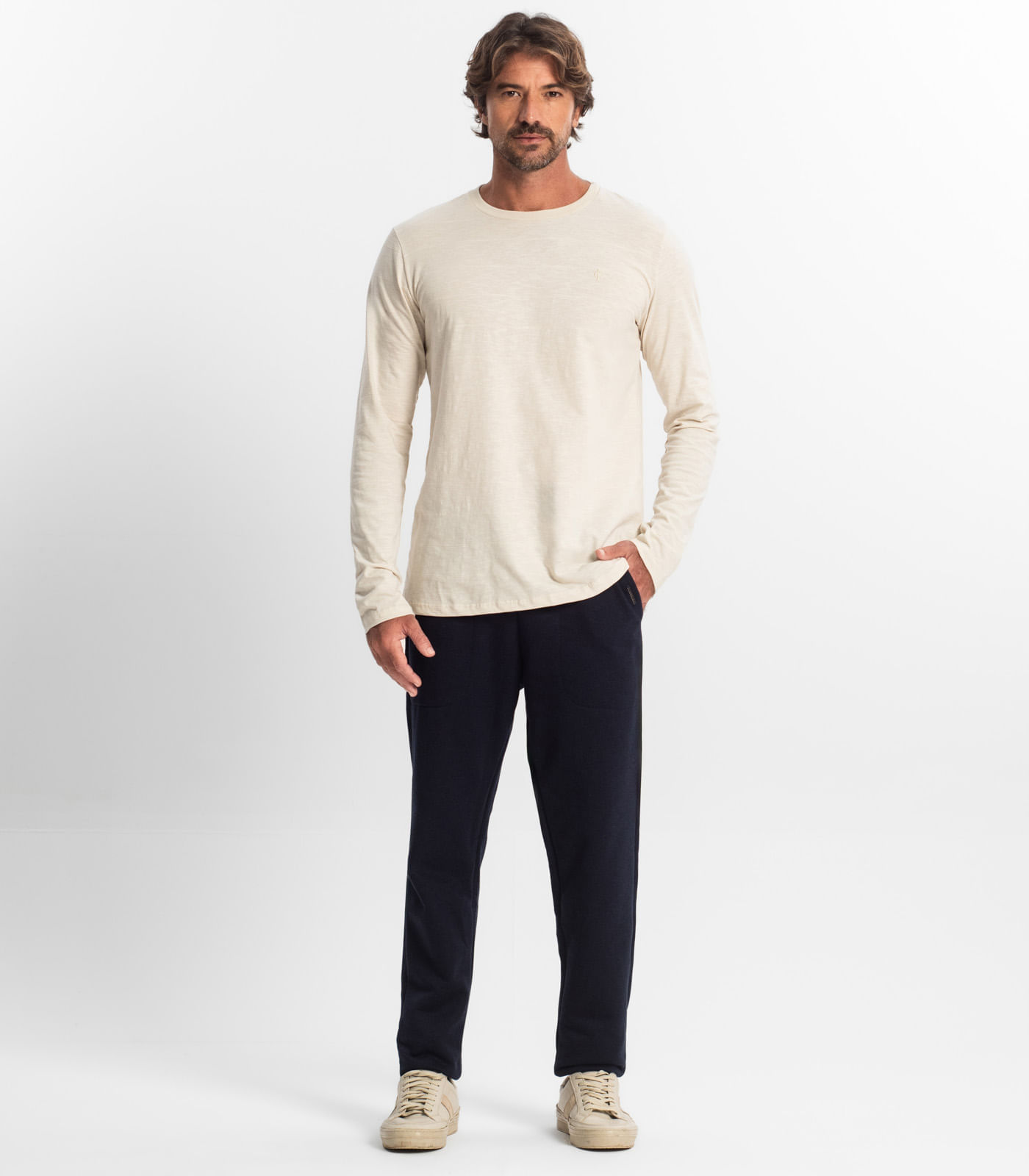 Calça Masculina Moletom Peluciado Diametro Azul - imagem 1