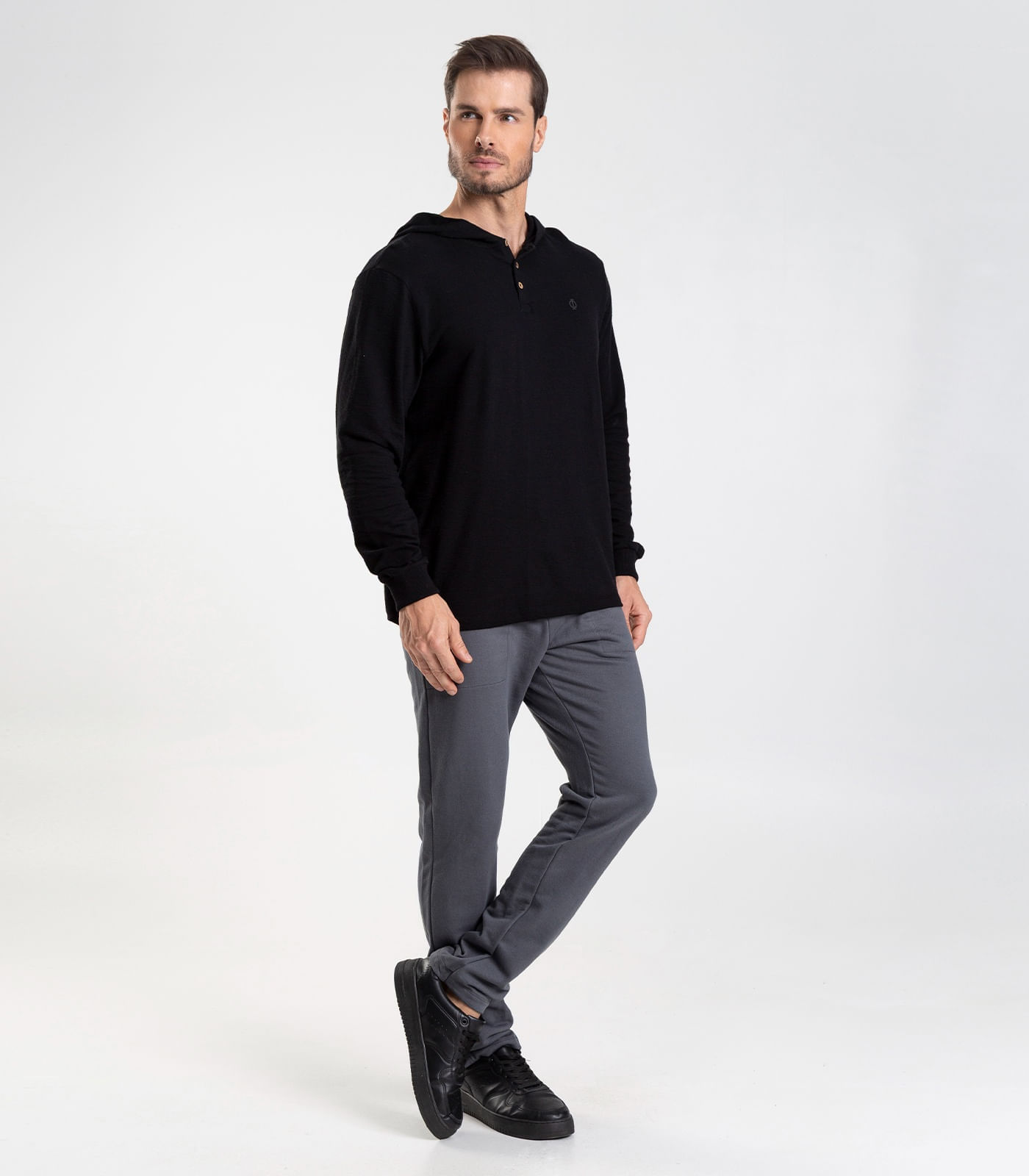 Calça Masculina Moletom Felpado Diametro Cinza - imagem 1