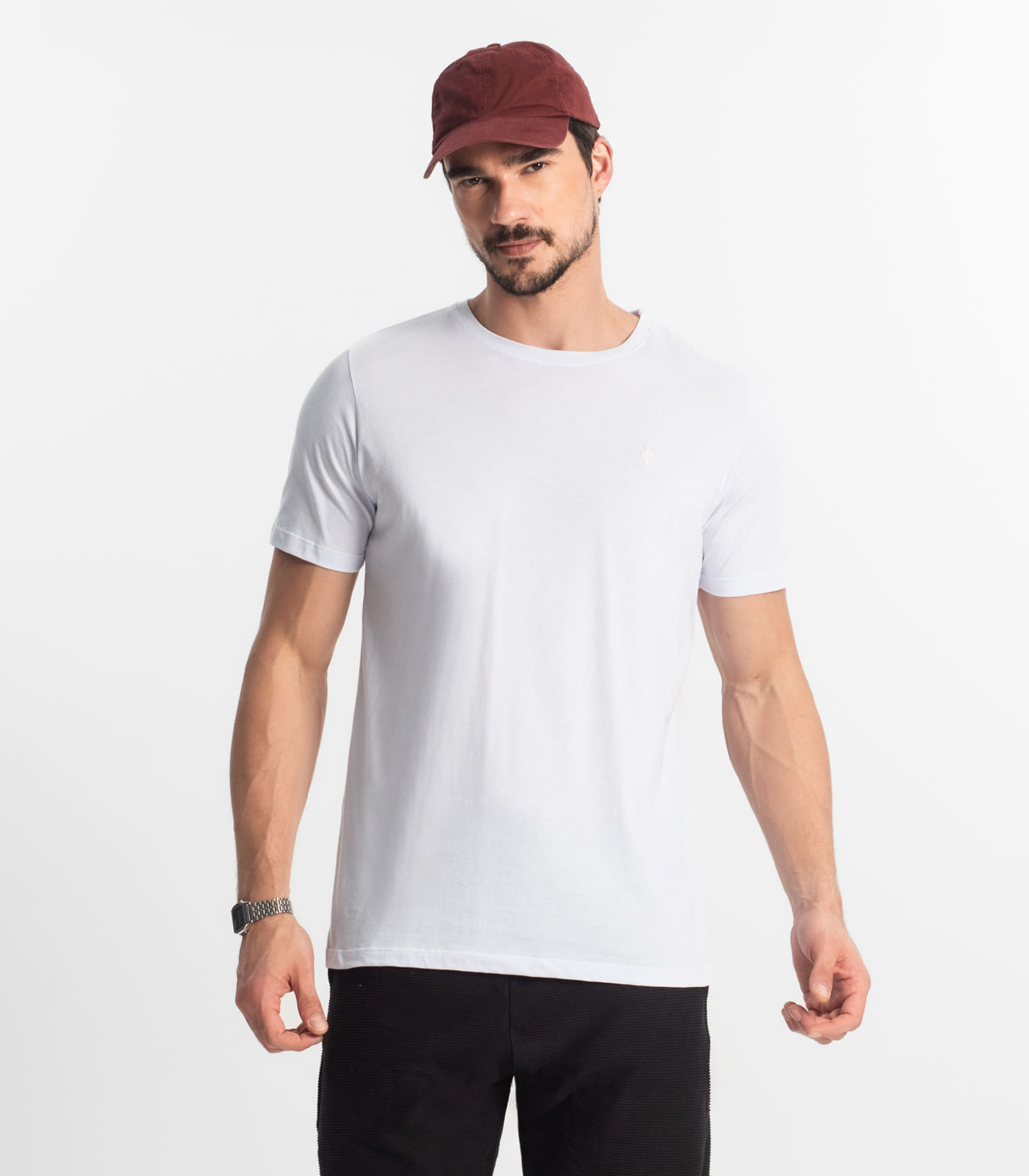 Camiseta Masculina Básica Diametro Branco - imagem 1