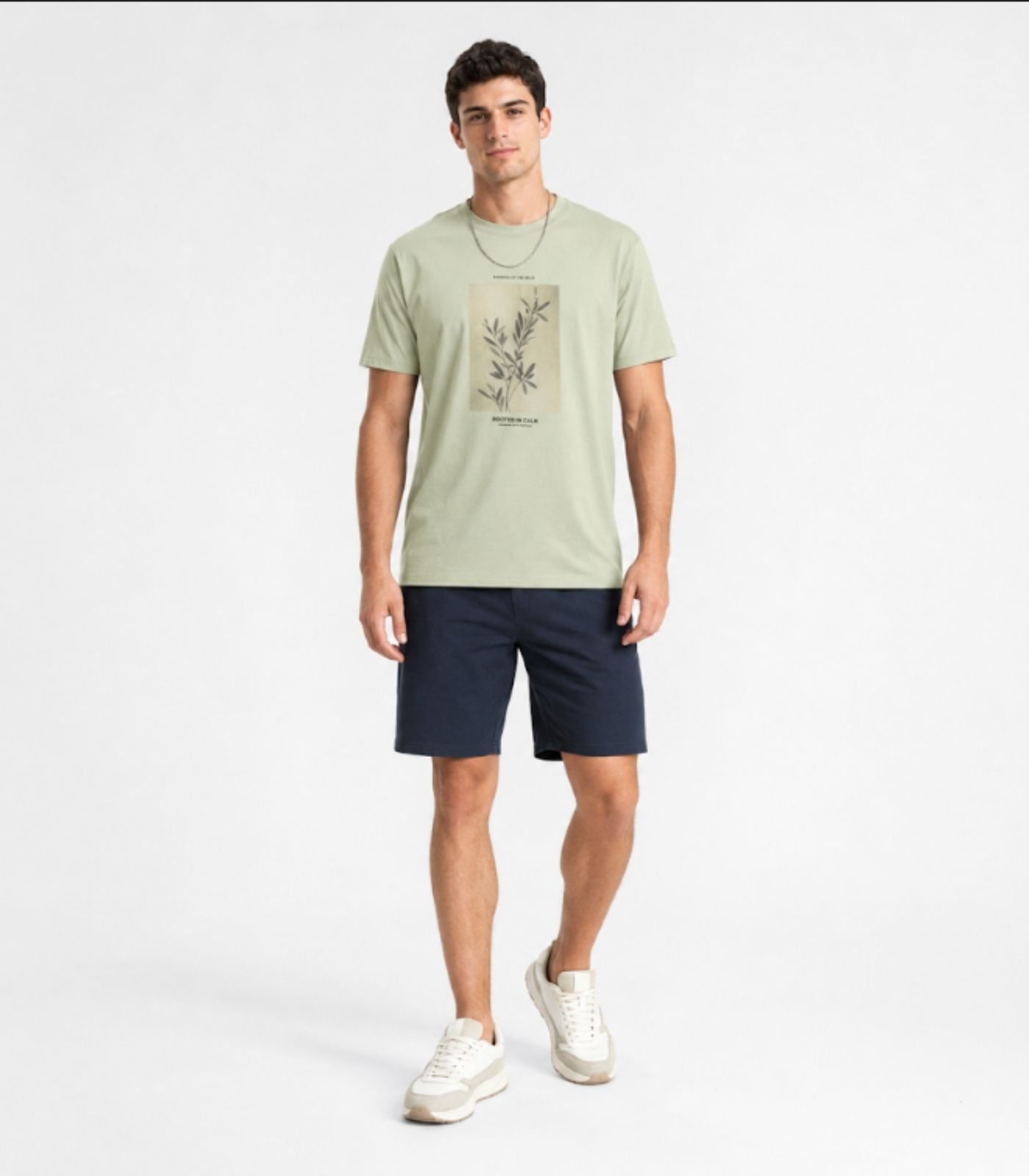 Camiseta Masculina em Meia Malha Diametro Verde - imagem 1