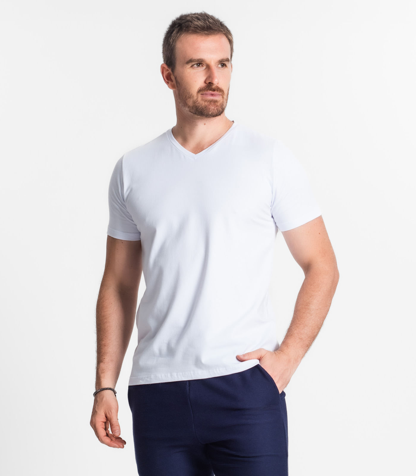Camiseta Cotton Leve Masculina Diametro Branco - imagem 1