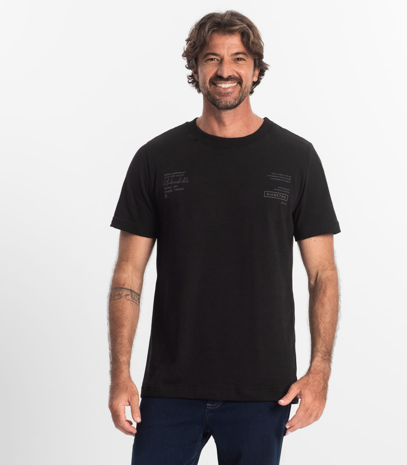Camiseta Masculina Diametro Preto - imagem 1