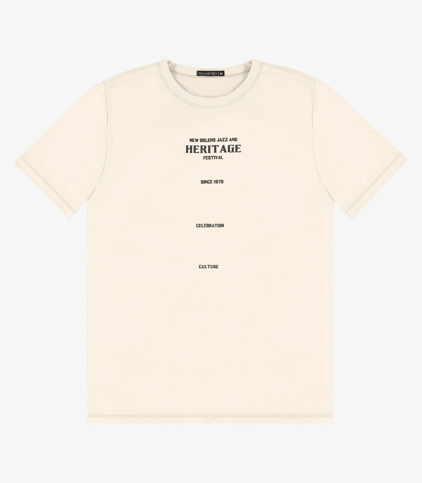 Camiseta Masculina em Meia Malha Diametro Bege - imagem 1