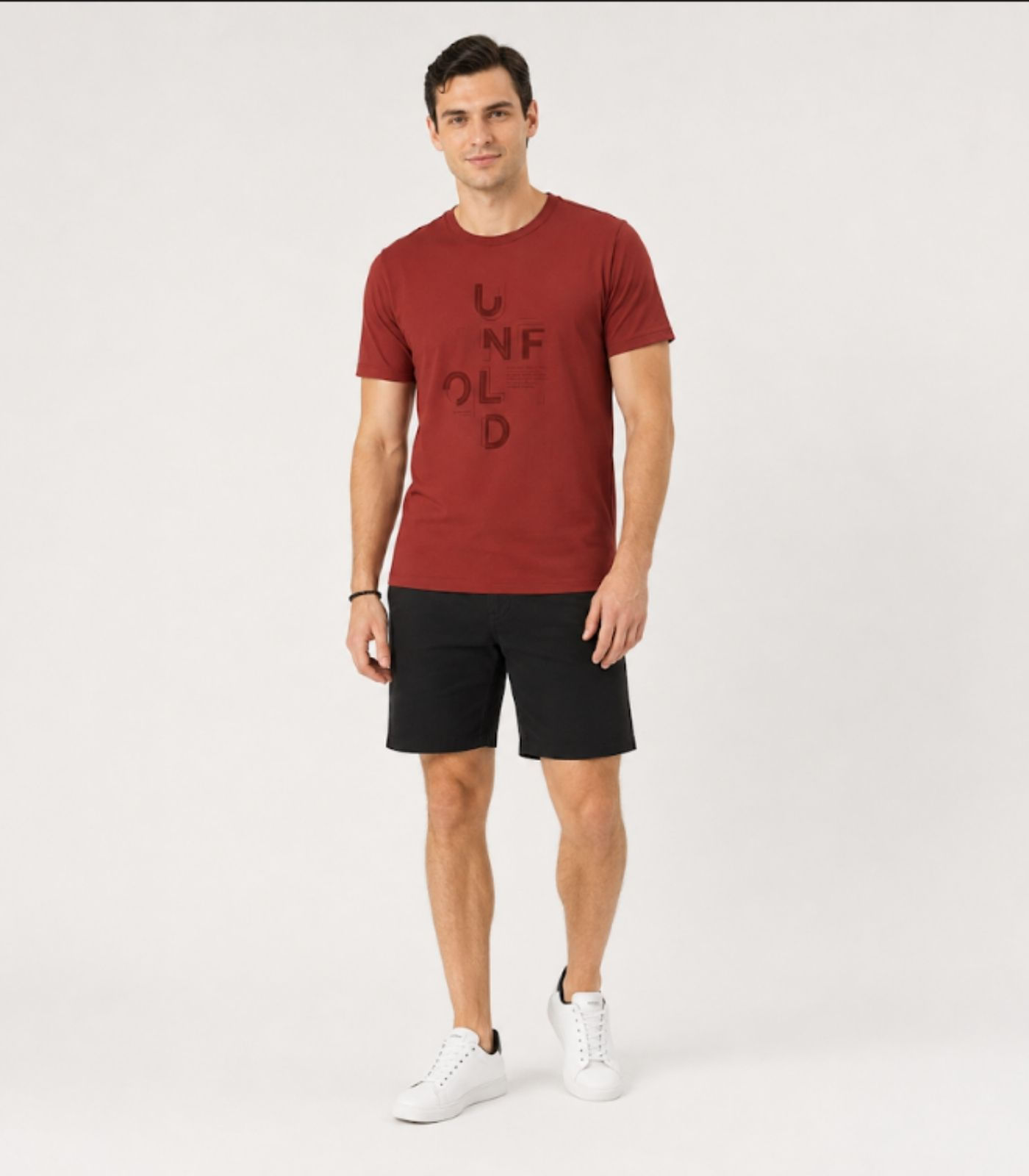 Camiseta Masculina em Meia Malha Diametro Vermelho - imagem 1