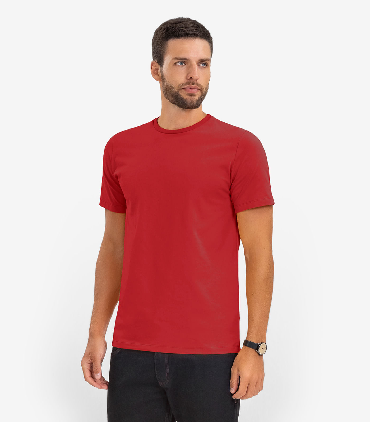 Camiseta Masculina Básica Manga Curta Select Vermelho - imagem 1