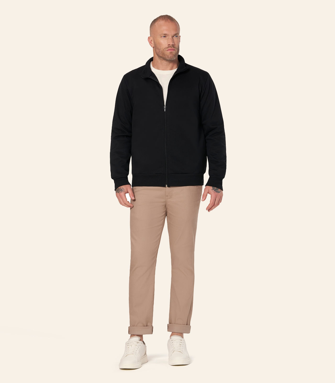 Jaqueta Masculina Moletom Felpado Diametro Preto - imagem 1