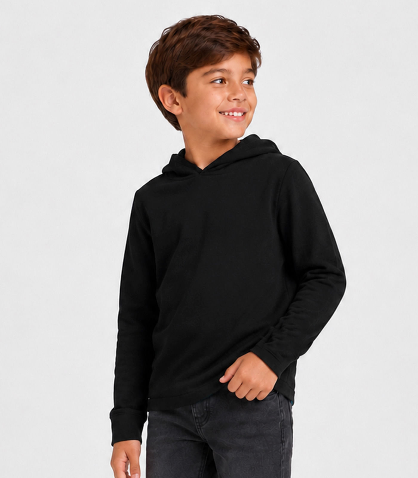 Blusão Com Capuz Moleton Penteado Masculino Select Preto - imagem 1