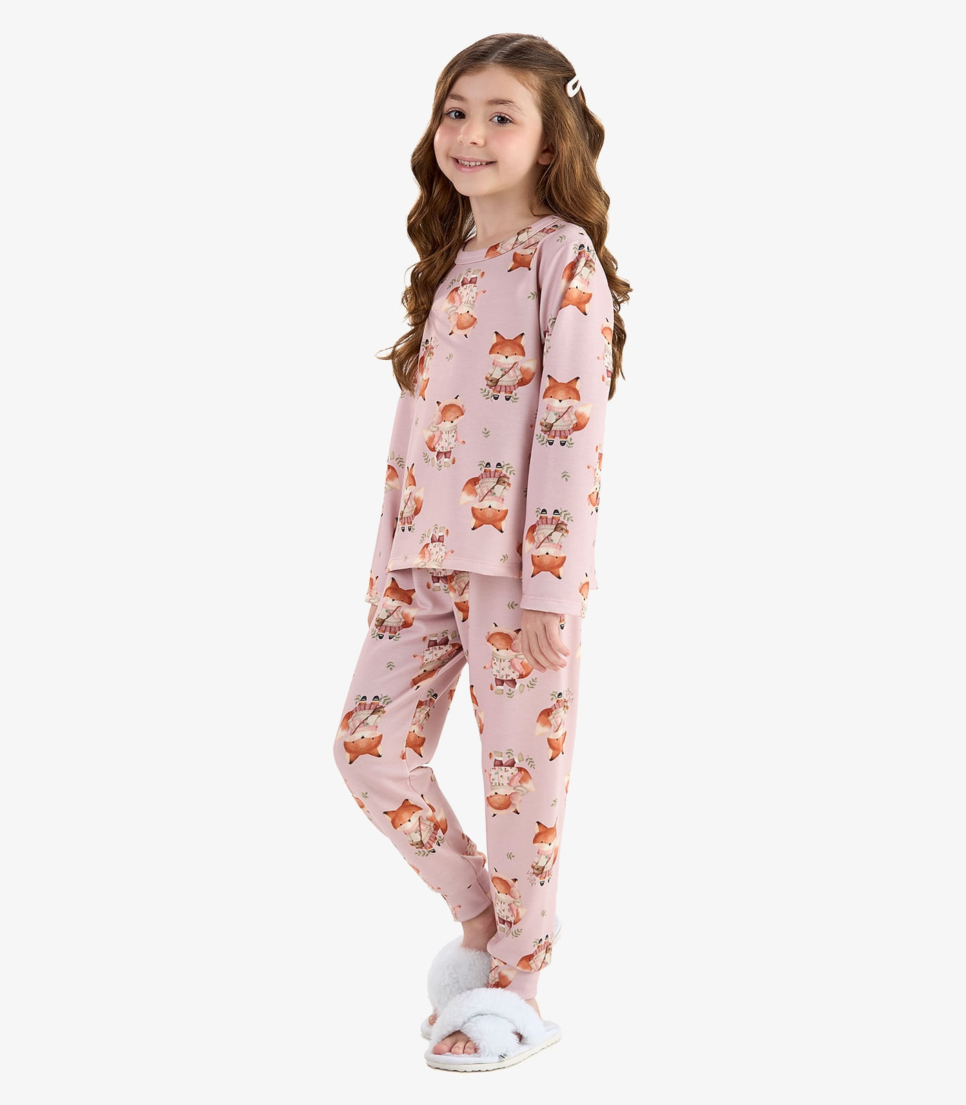 Pijama Malha Soft Touch Rovi Kids Rosa - imagem 1