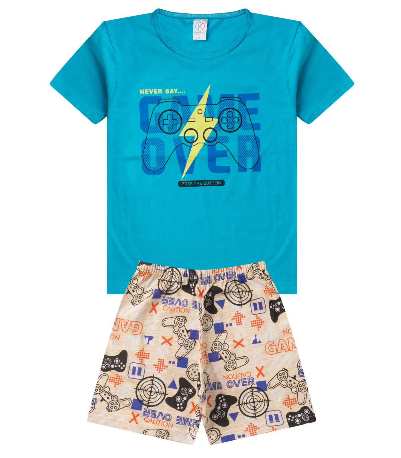 Pijama Juvenil Mascuilno Brilha No Escuro kappes Azul - imagem 1