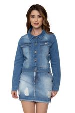 jaqueta jeans feminina caedu