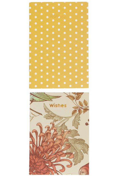 Kit 2 Cadernos com Estampa Poá e Floral