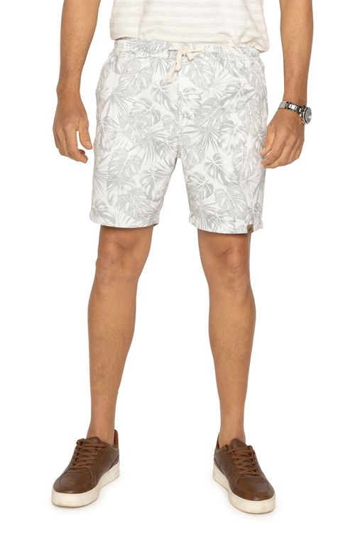 Shorts Masculino Sarja Estampado Branco