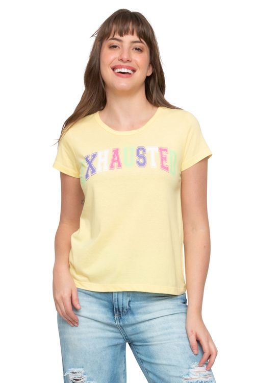 Blusa Feminina Casual com Estampa Exhausted