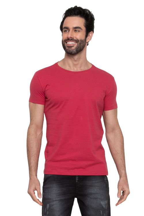 Camiseta Masculina Premium Lisa Vermelha