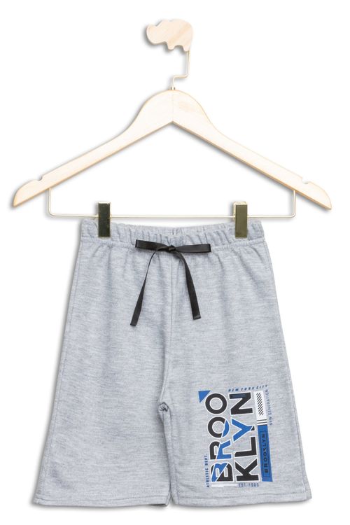 Bermuda Infantil Masculina Tam 4 a 8 Brooklyn Cinza