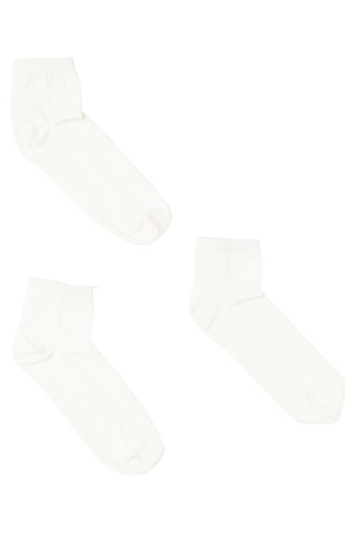 Kit 3 Pares de Meias Brancas Femininas Soquete
