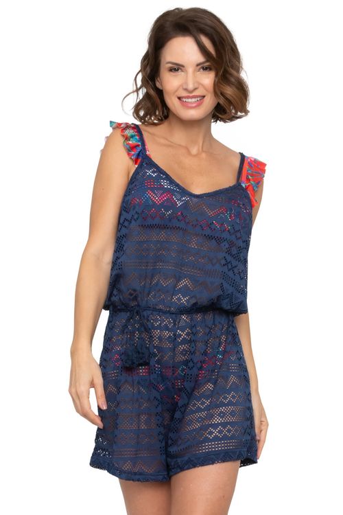 Saída de Praia Macaquinho Feminino em Renda Marinho