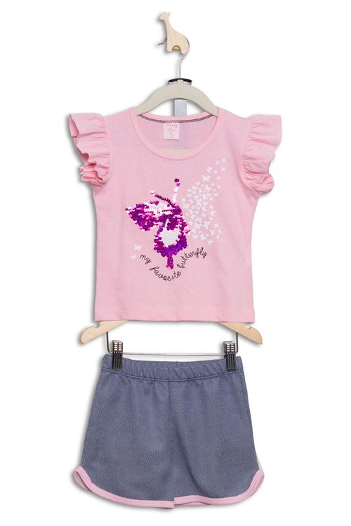 Conjunto Infantil com Estampa Borboleta Tam 1 a 3