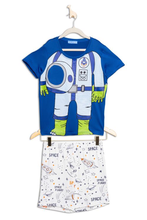 Pijama Infantil Curto com Estampa Astronauta