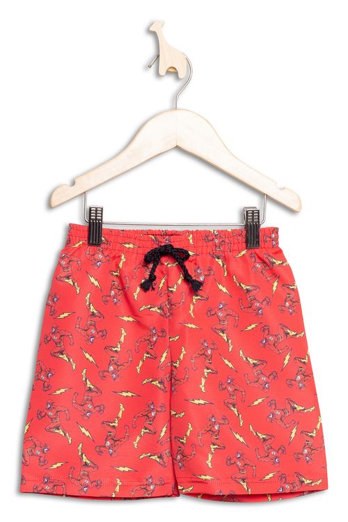 Shorts Infantil Masculino Flash Vermelho Tam 4 a 10