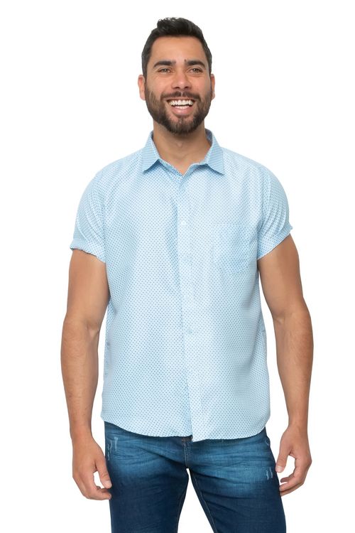 Camisa Masculina Manga Curta Estampada