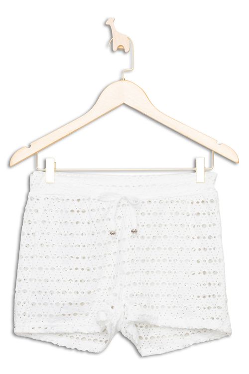 Shorts Juvenil em Laise Branco Tam 10 a 16