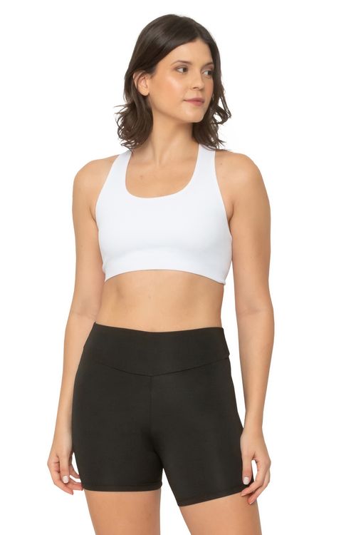 Top Feminino Esportivo sem Costura Branco