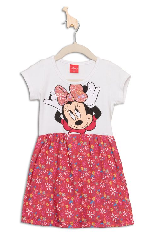 Vestido Infantil com Estampa Minnie Tam 1 a 3