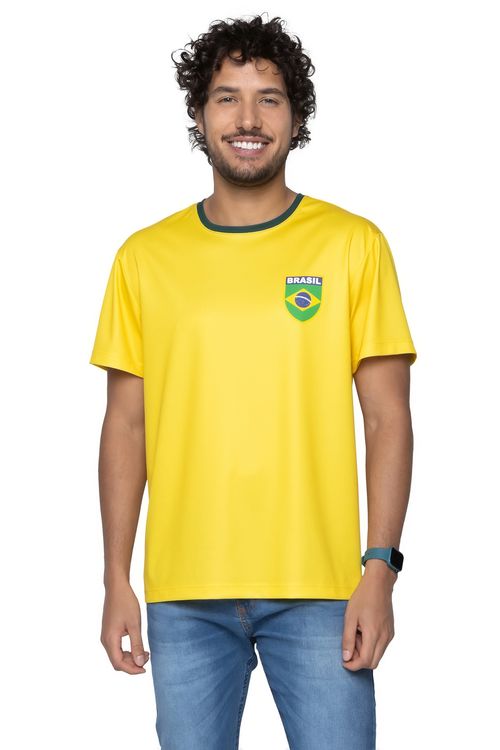 Camiseta Masculina Brasil Amarela