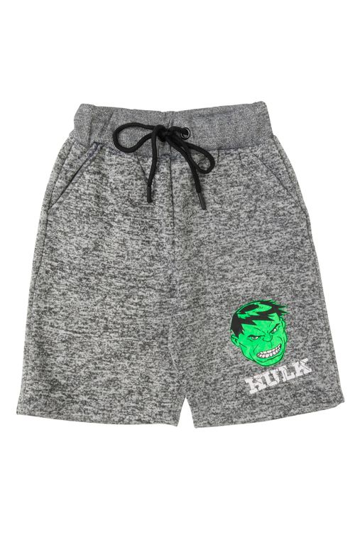 Bermuda Infantil Masculina Hulk Cinza Tam 4 a 8