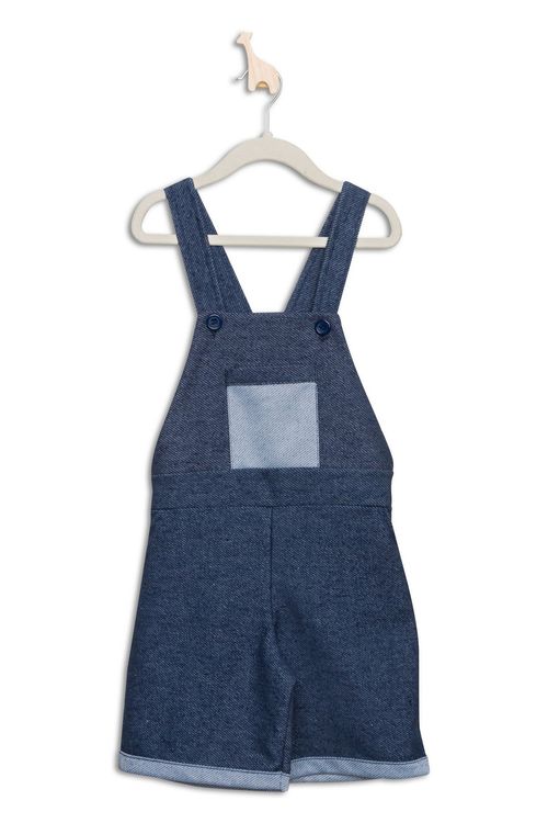 Jardineira Infantil em Moletom Jeans Tam 4 a 8
