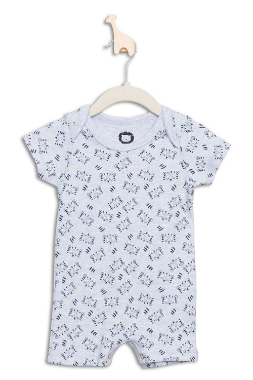 Macacão Infantil Bebê com Estampa Tigre Cinza Claro Tam P ao G