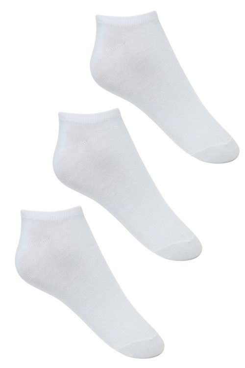 Kit com 3 Pares de Meias Femininas Cano Baixo Brancas Tam 34 ao 39