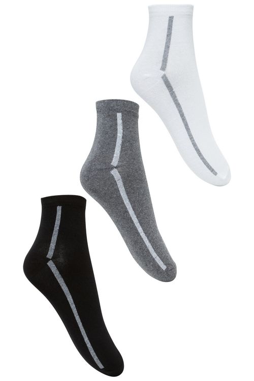 Kit 3 Pares de Meias Masculinas Cano Médio Preto Branco e Mescla