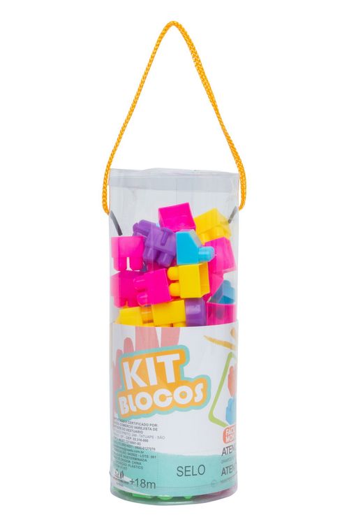 Kit Infantil com Blocos de Montar Coloridos