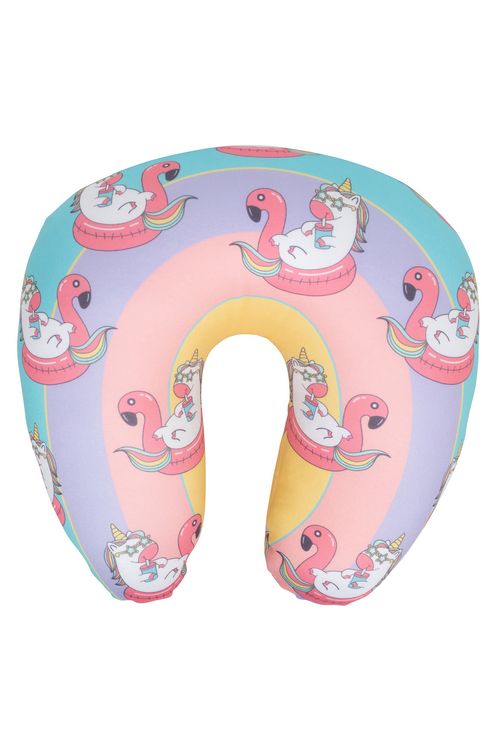 Almofada Para Pescoço com Estampa Unicórnios Rosa