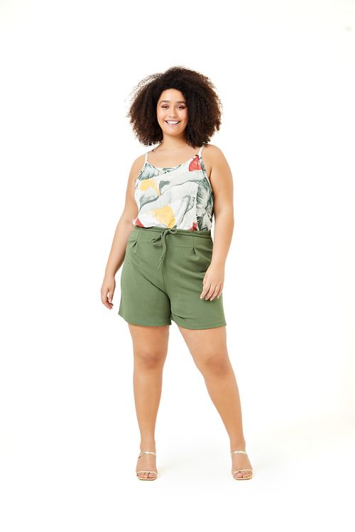 Regata Feminina Feita Pra Mim Casual Alças Finas Floral Branca