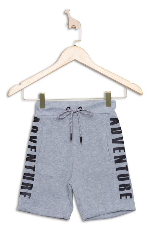 Bermuda Infantil em Moletom com Estampa Adventure Mescla Tam 4 a 8