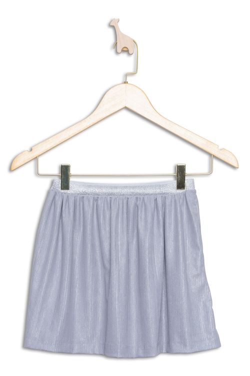 Saia Juvenil Prata com Brilho Tam 10 a 16