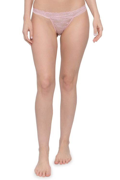 Calcinha em Renda com Transparência Rosa Claro