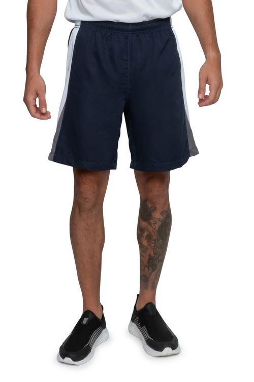 Bermuda Masculina Esportiva Azul Marinho e Branco