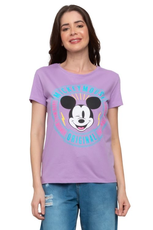 Blusa Feminina Estampa Mickey Mouse Lilás