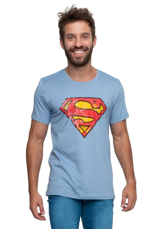 Camiseta Masculina Super-Homem Azul