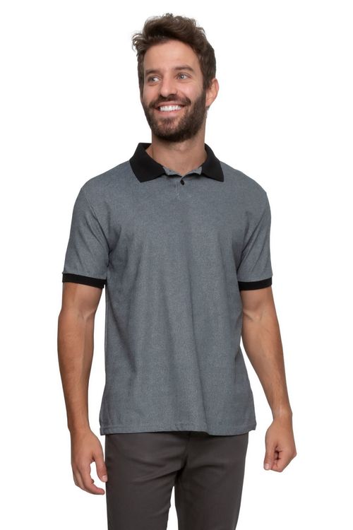 Polo Masculina Casual Cinza