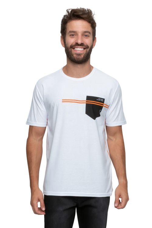 Camiseta Masculina Estampada Bolso Branca