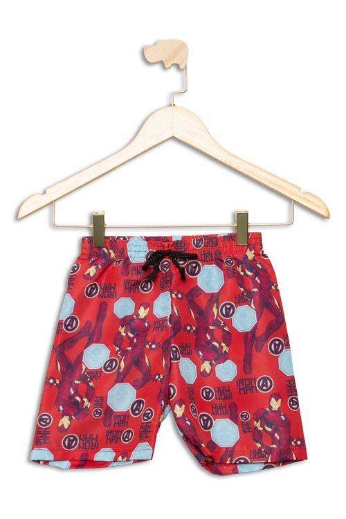 Shorts Infantil Masculino 4/10 Anos Tactel Homem De Ferro