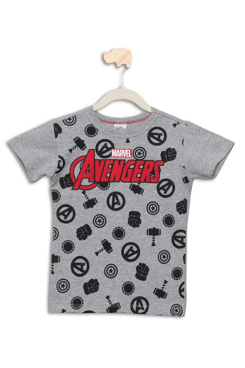 Camiseta Infantil Masculina 4/10 Anos Vingadores Cinza