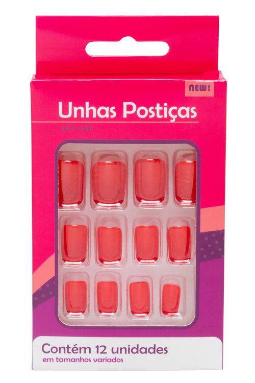 Unhas Postiças com Cola Vermelha